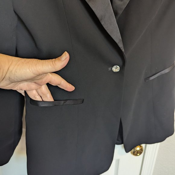 NWT VINTAGE TUXEDO JACKET !! | 8 | Black Satin Lapels | Crystal | Casual Corner - Picture 6 of 12